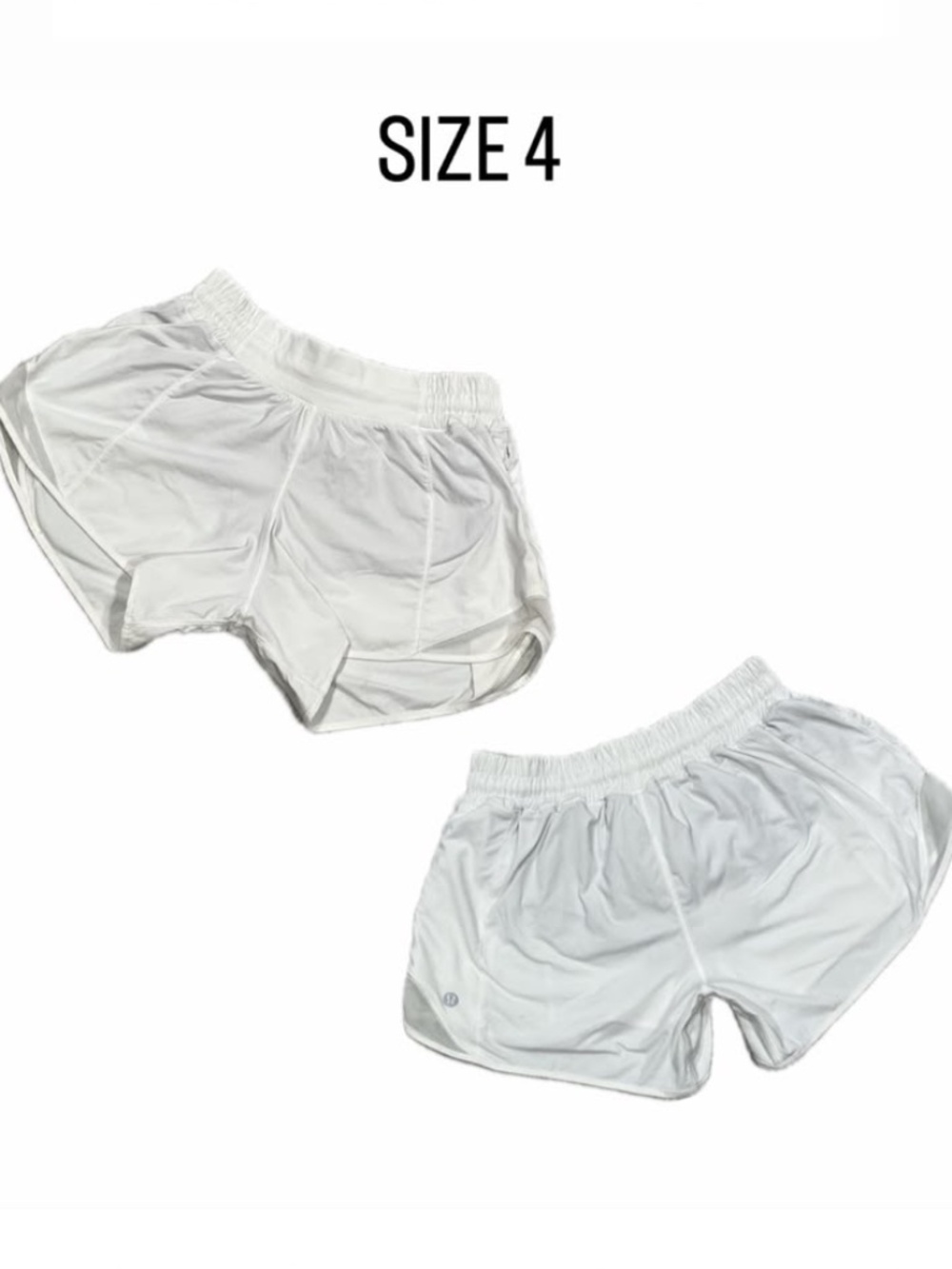 Lululemon White Find Your Pace Short 3" Nude Liner Size 4